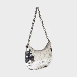 Slouchy Sequin Hobo Shoulder Handbag - Wild Fable™ Silver -Selfie Leslie GUEST ea351934 d8b8 4d96 8647 adcb7ea4d512