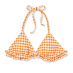 Women's Ruffle Detail Triangle Bikini Top - Wild Fable™ Orange Gingham -Selfie Leslie GUEST ec6220d1 9f0f 4365 84f1 f33c7ac893dc
