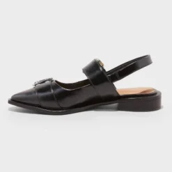 Women's Peyton Double Buckle Slingback Flats With Memory Foam Insole - Wild Fable™