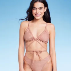 Women's Strappy Underwire Bikini Top - Wild Fable™ Brown Lurex -Selfie Leslie GUEST f1927e3f 34dc 4151 b6c9 d806a5a38a74