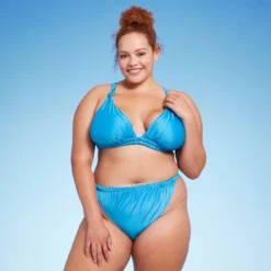 Women's Wide Strap Extra Cheeky High Leg Bikini Bottom - Wild Fable™ Shiny Blue -Selfie Leslie GUEST f3023d2e f4ac 4ed3 a90a b495404e34e2