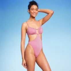 Women's Cut Out One Piece Swimsuit - Wild Fable™ Pink Lurex -Selfie Leslie GUEST f4f3e4fb f344 4c78 af4b c2b9db758ec0