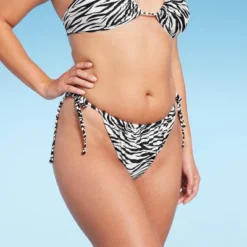 Women's Ultra High Leg Adjustable Coverage Bikini Bottom - Wild Fable™ Black/White Zebra Print -Selfie Leslie GUEST f692f876 c832 4433 9f28 d5e9d228c4d5