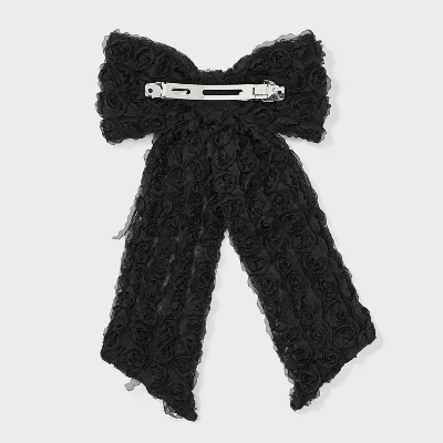 Lace Bow Hair Barrette Clip - Wild Fable™ Black: Fashion Hair Accessory, Polyester And Iron, All Hair Types 3 Lace Bow Hair Barrette Clip - Wild Fable™ Black: Fashion Hair Accessory, Polyester And Iron, All Hair Types