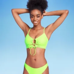Women's Lace-Up Longline Bikini Top - Wild Fable™ Neon Green 11 Women's Lace-Up Longline Bikini Top - Wild Fable™ Neon Green -Selfie Leslie GUEST f9fcfbe4 6614 4935 8025 c3c0969c709c