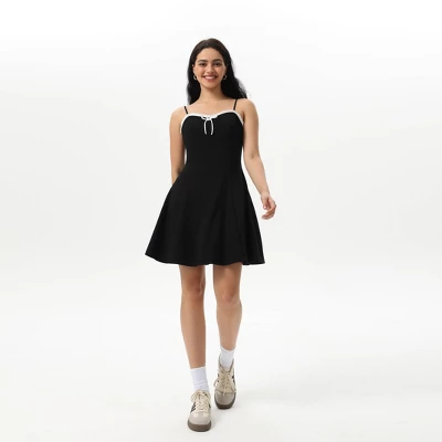 Women's Bow Ruffle Mini Dress - Wild Fable™ Black 5 Women's Bow Ruffle Mini Dress - Wild Fable™ Black - Image 3