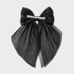 Bow Hair Barrette - Wild Fable™ Black: Fashion Clip, Solid Polyester, All Hair Types